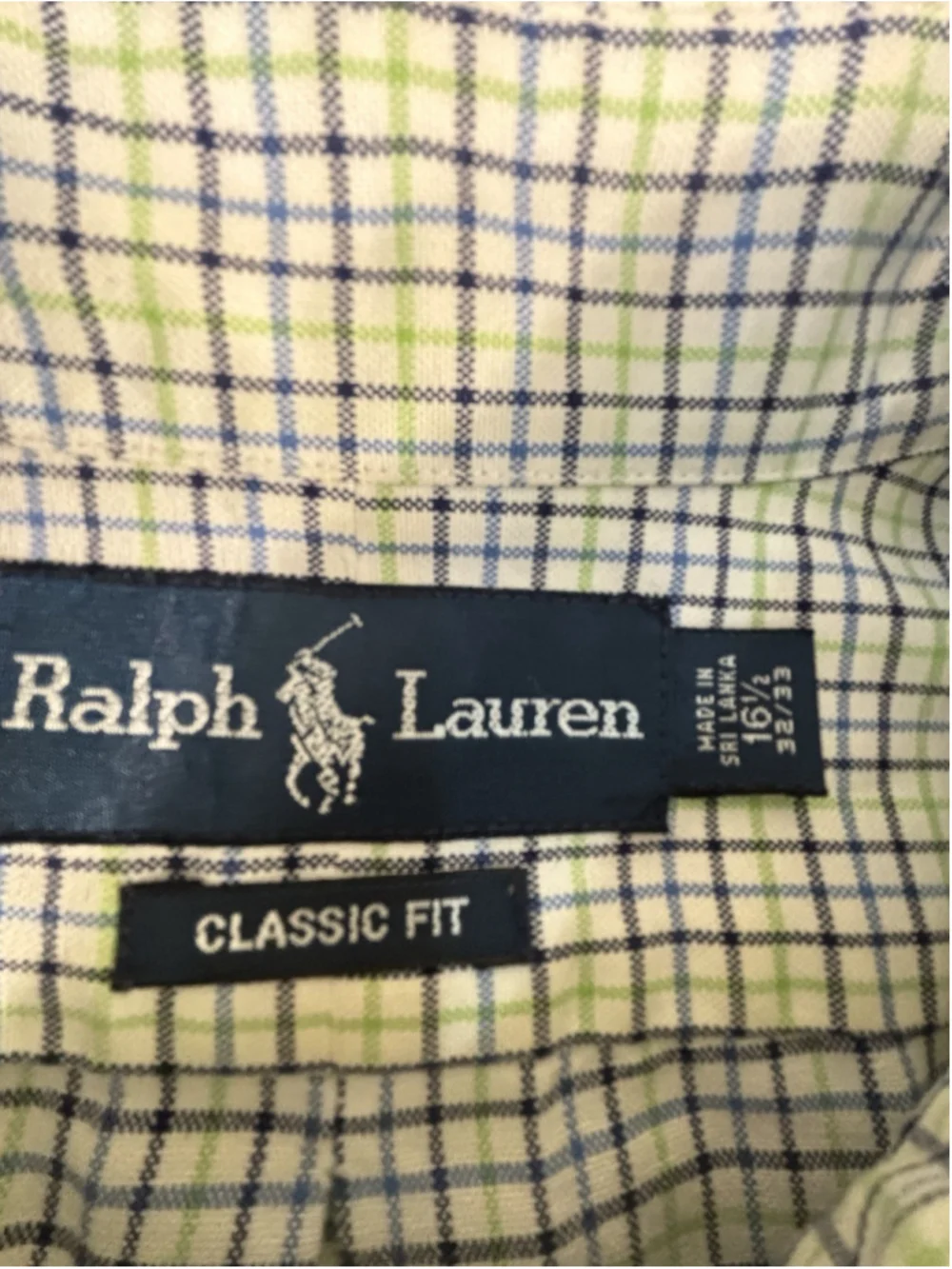 Polo Ralph Lauren Men’s L Classic Fit Blue Green Plaid Button Down Pony